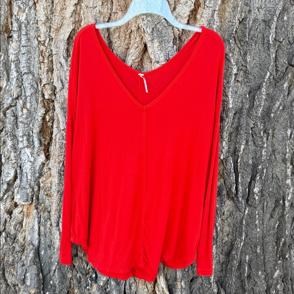 Free people blouse ribbed long sleeve - Picture 1 of 6